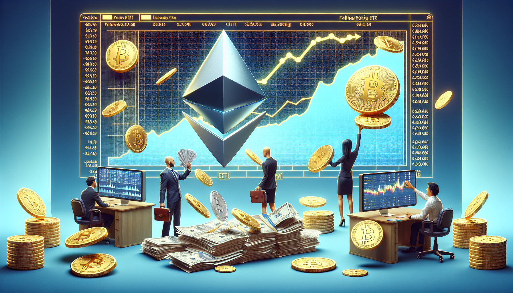"Ethereum Stumbles as ETF Withdrawal Surge, Exchange Balances Increase and Staking Rewards Decline"